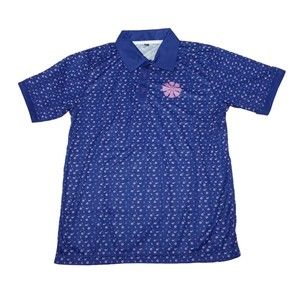 Orange‎ Peel Apparel Men's Large Polo Shirt Floral Purple Short Sleeve